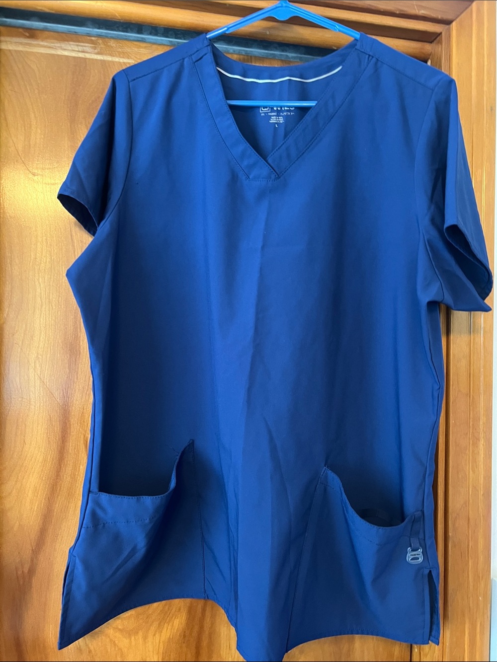 Wink Women's Navy Blue V-Neck Scrub Top